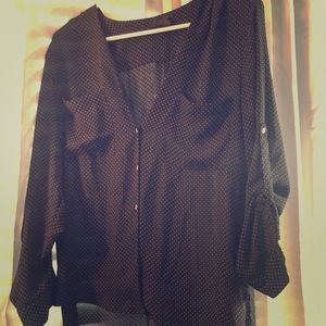 H&M see thru polka dot button up-size 8
